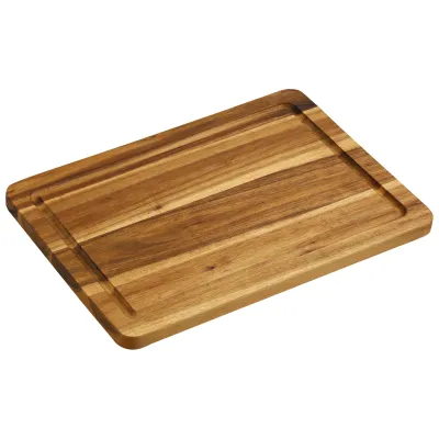 KESPER Tranchierbrett Akazie FSC 10002147 | Schneidebrett 30x20x1,5 cm | Saftrille | Holz | Servierbrett