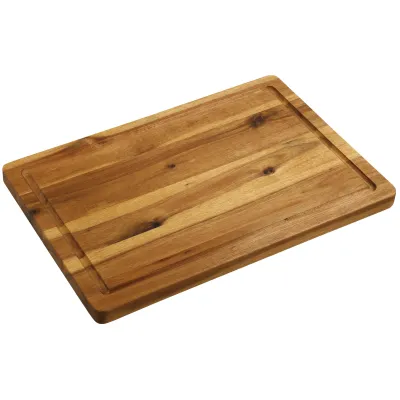 KESPER Tranchierbrett Akazienholz FSC 10002147 | Schneidebrett 46x30x2,5cm | Saftrille | natürliche Maserung | braun