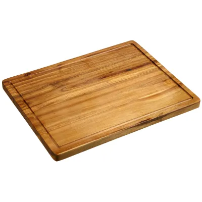 KESPER Tranchierbrett 28705 | Akazienholz | FSC zertifiziert | 47x36x2,5 cm | Saftrille | robust | natur