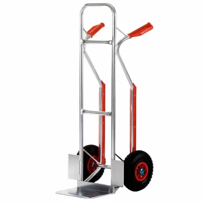 LIMEX Transportkarre 21010320 | Alu Sackkarre | Tragkraft 180 kg | klappbar | luftbereift | silber