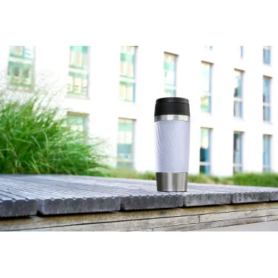 Emsa Isolierbecher Travel Mug Classic Twist | 0,36L Edelstahl | auslaufsicher | spülmaschinenfest | Lavendel