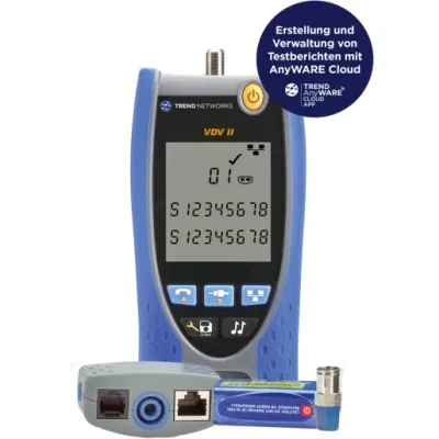 TREND Networks VDV II BT R158007 Kabeltester | RJ45/RJ11/12/Coax | Bluetooth | AnyWARE App | Tongenerator