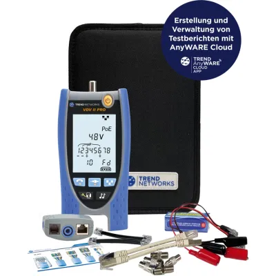 TREND Networks VDV II Pro BT R158005 Kabeltester | TDR | PoE | 10G | Bluetooth | AnyWARE Cloud | LCD