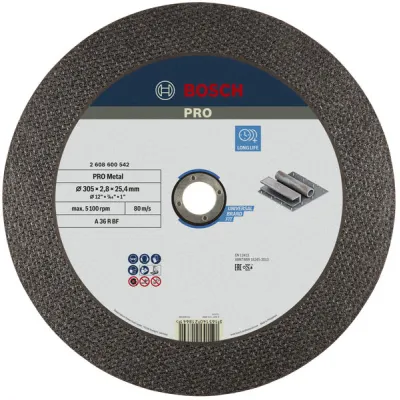 Bosch Trennscheibe 2608600542 | Expert for Metal | Ø 300 mm | 2,8 mm Stärke | Bohrung 25,4 mm | für Metall