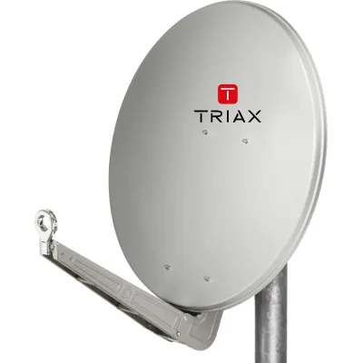 TRIAX Satellitenspiegel FESAT 100 HQ | 100 cm Offset Parabolantenne | Aluminium | Multifeed-fähig | grau | Masthalterung