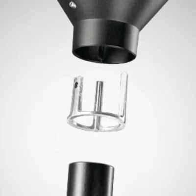 TRILUX Reduzierstück 0980/60 | Gebogener Verbinder für Mastzopf Ø 60 mm | Aluminium-Druckguss | Ø 80 mm | Höhe 84 mm