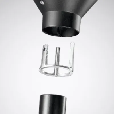 TRILUX Reduzierstück 0980/60 | Gebogener Verbinder für Mastzopf Ø 60 mm | Aluminium-Druckguss | Ø 80 mm | Höhe 84 mm