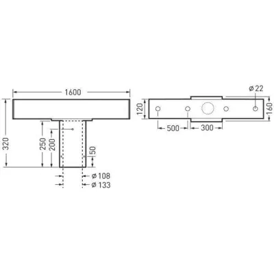 TRILUX Traverse S2 2/108 7316800 | Mastaufsatz 2 LED-Scheinwerfer | Stahl verzinkt | 108 mm | Zubehör
