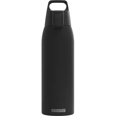 SIGG Trinkflasche Shield Therm ONE | 1L Isoliert Edelstahl | 90% recycelt | Auslaufsicher | Spülmaschinenfest | Schwarz