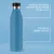 Bild: Emsa Trinkflasche Bludrop N31122 | 700 ml Edelstahl Isolierflasche | auslaufsicher | Quick-Press | Aqua-blau
