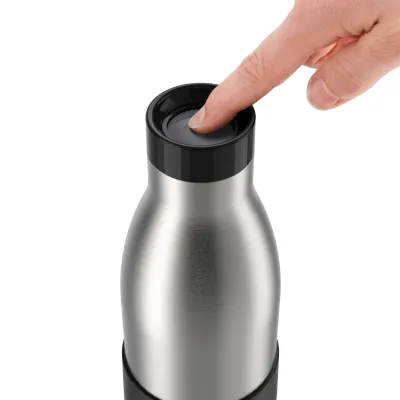 Emsa Trinkflasche BLUDROP Sleeve N3111100 | Isolierflasche 0,7l Edelstahl | 12h warm | 24h kühl | auslaufsicher