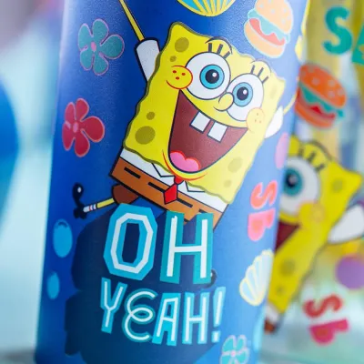 Koziol Trinkflasche OLLI 500ml SPONGEBOB | Kinder Trinkflasche | Bio-Kunststoff | spülmaschinengeeignet