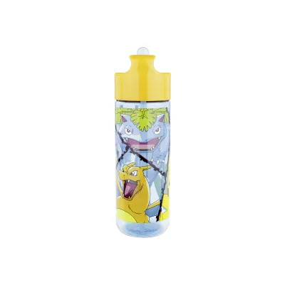 p:os Trinkflasche 34248 | Pokémon Motiv | 540 ml | auslaufsicher | Strohhalm | Tritan & PP | Kinder | transparent