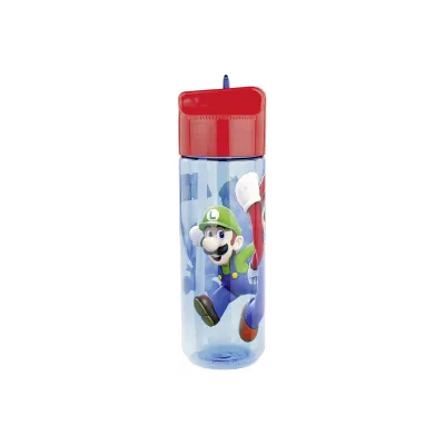 p:os Kinder Trinkflasche Super Mario 33165 | 540ml | Tritan & PP | auslaufsicher | BPA-frei | Strohhalm | mehrfarbig