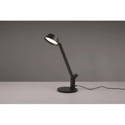 Trio Leuchten LED Tischleuchte AVA | Schreibtischlampe | Touchdimmer | 600lm | USB-Ladefunktion | Schwarz Matt