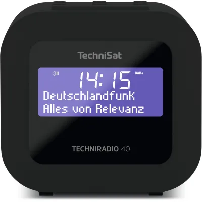 TechniSat Radiowecker TECHNIRADIO 40 | DAB+ UKW RDS Funkuhr | USB-Ladefunktion | 2 Weckzeiten | schwarz