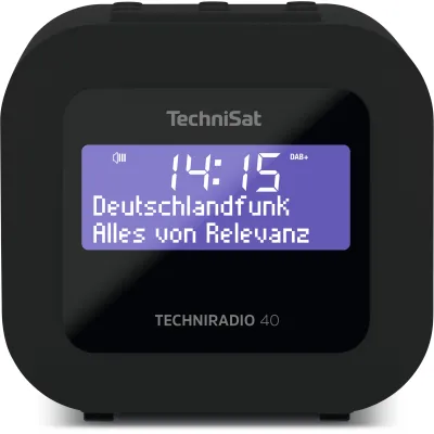 TechniSat Radiowecker TECHNIRADIO 40 | DAB+ UKW RDS Funkuhr | USB-Ladefunktion | 2 Weckzeiten | schwarz