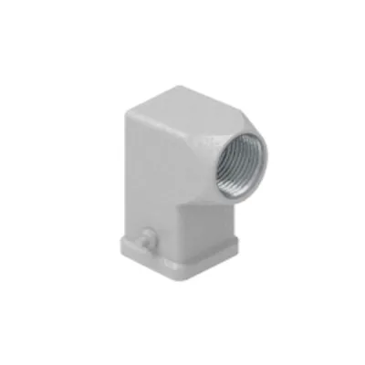 ILME Tüllengehäuse MKA VA20 | Rechtecksteckverbinder Gr.21.21 | Aluminium | seitlicher M20 Ausgang | grau | IP44