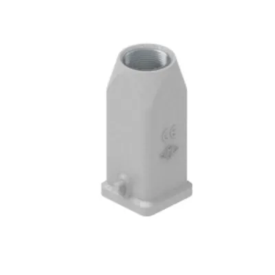 ILME Tüllen­gehäuse MKA V20 | Rechtecksteckverbinder | Gr. 21.21 | Zink | 2 Bolzen | 1x M20 oben | IP44 | grau