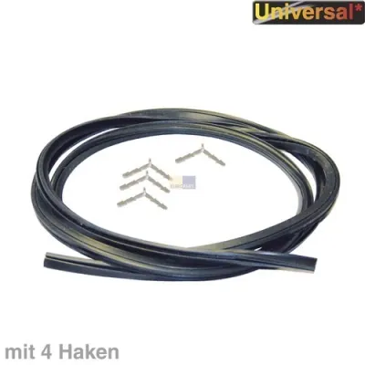 Türdichtung universal zuschneidbar 2,25m mit Befestigungshaken für Backofen Herd