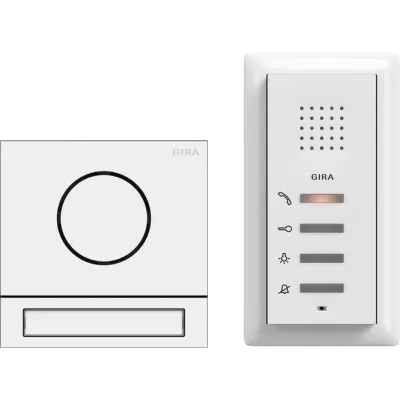 GIRA Türsprechanlage Audio Set System 106 | 2406902 | Einfamilienhaus | Bus | 1 Innenstation | verkehrsweiß