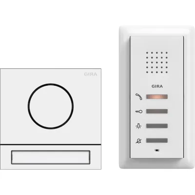 GIRA Türsprechanlage Audio Set System 106 | 2406902 | Einfamilienhaus | Bus | 1 Innenstation | verkehrsweiß