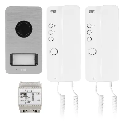 Grothe Sprechanlagen Set SET 1122/602 | Türsprechanlage 4+n | 2 Innenstationen | Aufputz | Audio | anthrazit/weiß