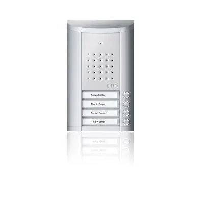 Ritto Türstation Entravox 1840420 | TwinBus | 4 Klingeltasten | vandalismusgeschützt | Aufputz | LED | silber