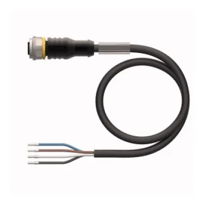 Turck Sensor-Aktor-Leitung RKC4.4T-5/TEL | M12 Buchse 4-polig | 5m Kabel | PVC schwarz | IP67 IP69K | ölbeständig