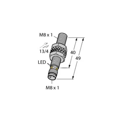 Turck Induktiver Sensor BI2U-EG08-AP6X-V1131 | M8x1 | bündig | PNP | 2 mm | Edelstahl | IP68 | 49x8 mm