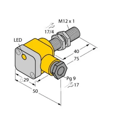 Turck Induktiver Sensor BI3U-EG12SK-AP6X | M12 x 75 mm | Edelstahl | PNP | 3 mm Schaltabstand | IP68