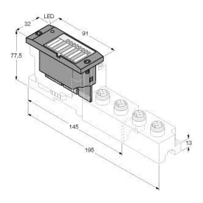 Turck Elektronikmodul BL67-4DO-2A-P | 4DO PNP 2A | IP67 | 24VDC | Fast Start-Up | 91x59x32mm