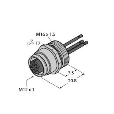 Turck Flanschkupplung mit Litzen EC-FK4-0,5/16