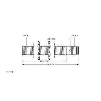 Turck Induktiver Sensor BI2-EG08-AP6X-V1131 | M8 x 1 | bündig | PNP Schließer | 2 mm | Edelstahl | 10-30 V DC