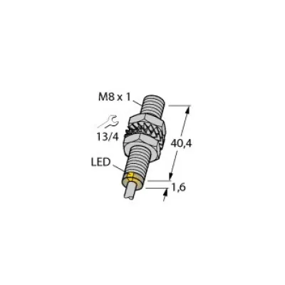 Turck Induktiver Sensor BI1,5U-EG08-AP6X | M8 | PNP | bündig | Edelstahl | 1,5mm | IP68 | 2m Kabel