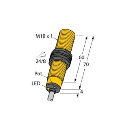 Turck Kapazitiver Näherungsschalter BC5-S18-Y1X | M18 x 1 | 7,5mm | NAMUR | 2m Kabel | ATEX | SIL2 | Kunststoff