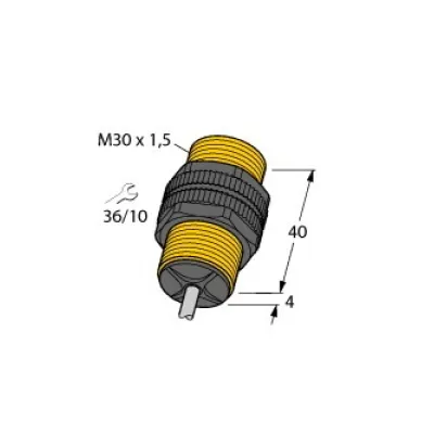 TURCK Induktiver Näherungsschalter BI10-P30-Y1/S100 | M30 | 10 mm Schaltabstand | NAMUR | ATEX | Kunststoff | Kabel | DC