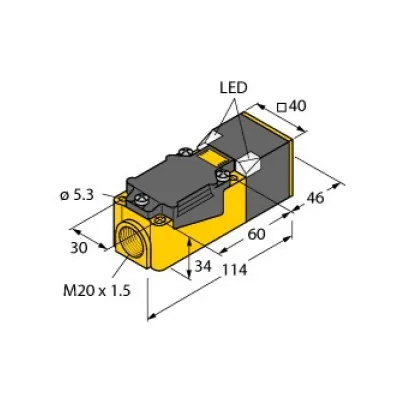Turck Induktiver Näherungsschalter BI15-CP40-Y1X/S100 | NAMUR | 15mm | ATEX | bündig | Kunststoff | DC 8,2V