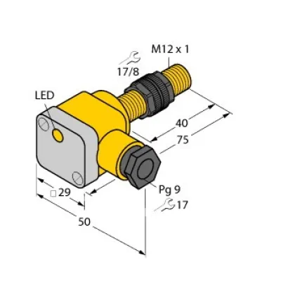 Turck Induktiver Sensor BI3U-P12SK-AP6X | M12 x 75 mm | PNP | bündig | 3 mm Schaltabstand | IP68 | Kunststoff