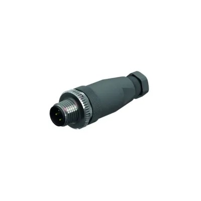 Turck Rundsteckverbinder BS8141-0 (69010) | M12 Stecker gerade | 4-polig | Schraubanschluss | IP67 | Metall | Mehrfarbig