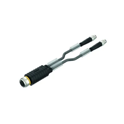 Turck 2-fach Sensor/Aktor Verteiler VBRK4.4-2 | Y-Verteiler M12x1 auf 2x M8x1 | 0,3m PUR | IP67 | schleppkettentauglich