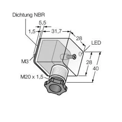 Turck Ventilstecker VC-AC21-11.024-K | 2-polig | 24 V | IP65 | LED gelb | Varistor | Kabel 6-8 mm | konfektionierbar