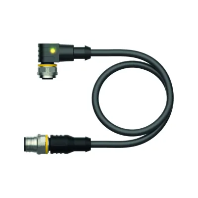 Turck Sensor-Aktor-Kabel WKC4.4T-P #6626025 | M12 Stecker/ Buchse | 4-polig | 0,6m | PUR | LED | schwarz