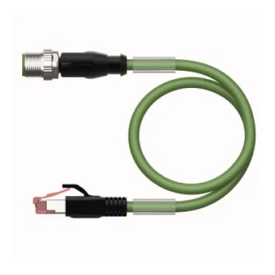 Turck Sensor-Aktorkabel RSSD-RJ45S-4414-1M | Industrial Ethernet | 1m | PUR | CAT 5E | RJ45/M12 D-codiert | grün | IP67