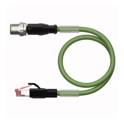 Turck Sensor-Aktorkabel RSSD-RJ45S-4414-1M | Industrial Ethernet | 1m | PUR | CAT 5E | RJ45/M12 D-codiert | grün | IP67