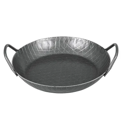 Albert Turk Servierpfanne 65930 | Schmiedeeisen | 28 cm | 2 Griffe | hoher Rand | Induktion | kratzfest | schwarz