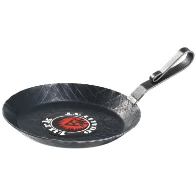 Turk Servierpfanne 65328 | Schmiedeeisen | 28 cm | gebogener Hakenstiel | Induktion geeignet | kratzfest | schwarz