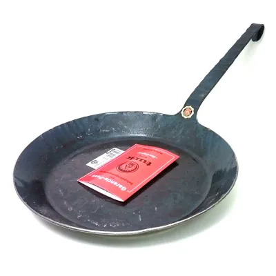Turk Eisenpfanne 65534 | freiform-warmgeschmiedet | Hakenstiel | 34 cm | Gusseisen | kratzfest | Induktion | anthrazit