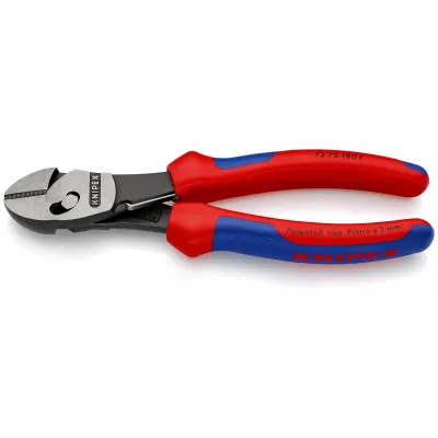 KNIPEX Seitenschneider 73 72 180 F TwinForce | Kraft-Seitenschneider Doppelgelenk | 180mm | Öffnungsfeder