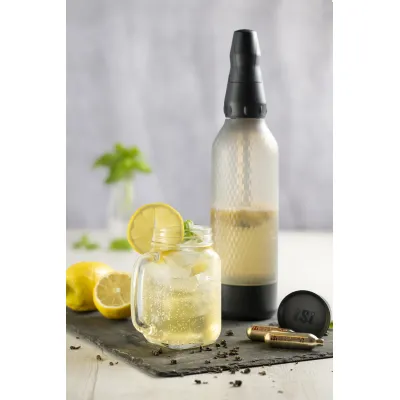 iSi Wassersprudler Twist'n Sparkle Virtuoso 109517 | Soda Maker 0,95L | Manuell | Silikonhülle | Onyx